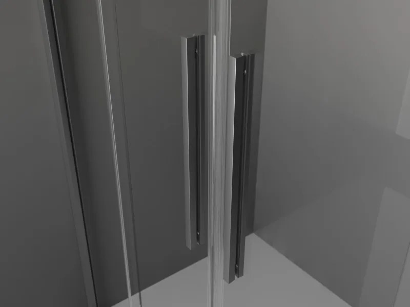 Mexen Velar Duo, posuvné sprchové dvere do otvoru 150 cm, 8mm číre sklo, brúsený grafit, 871-150-000-02-95
