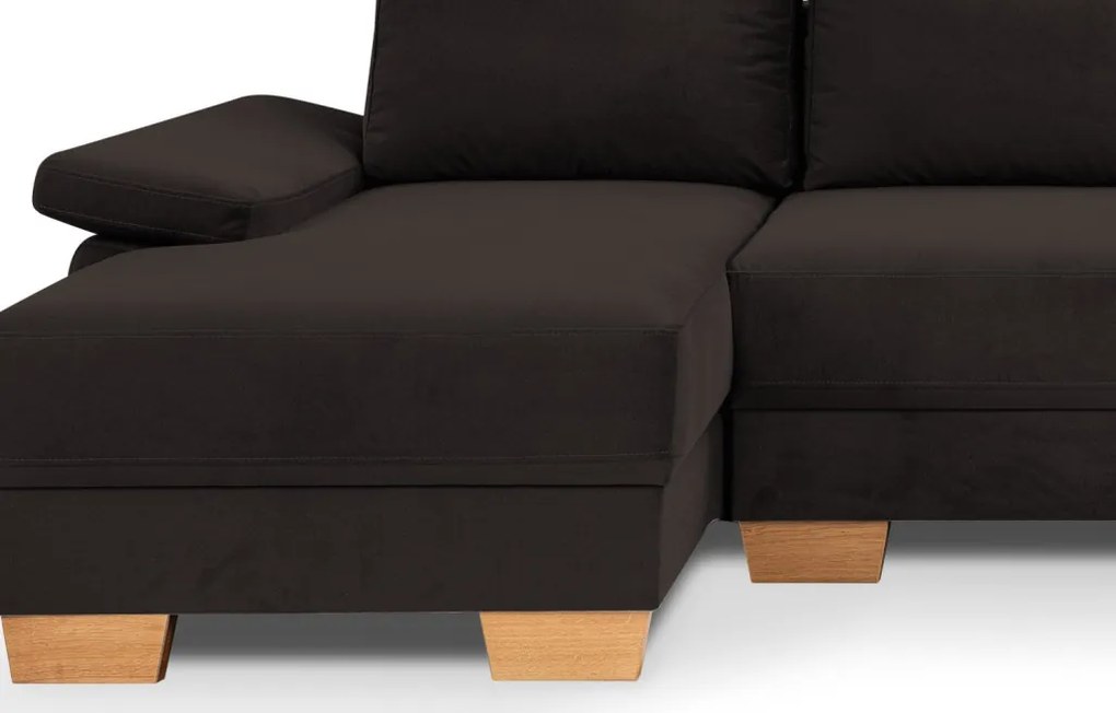 Sedacia súprava Chivas, tvar pravé U, temne hnedá látka