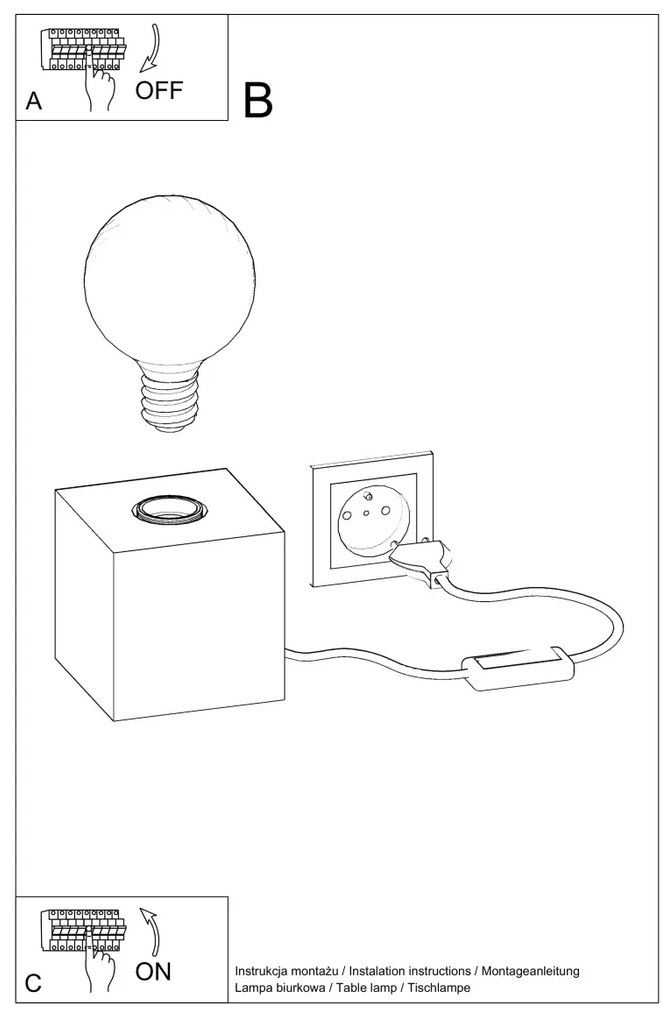 Stolná lampa Ariz, betónové telo svietidla