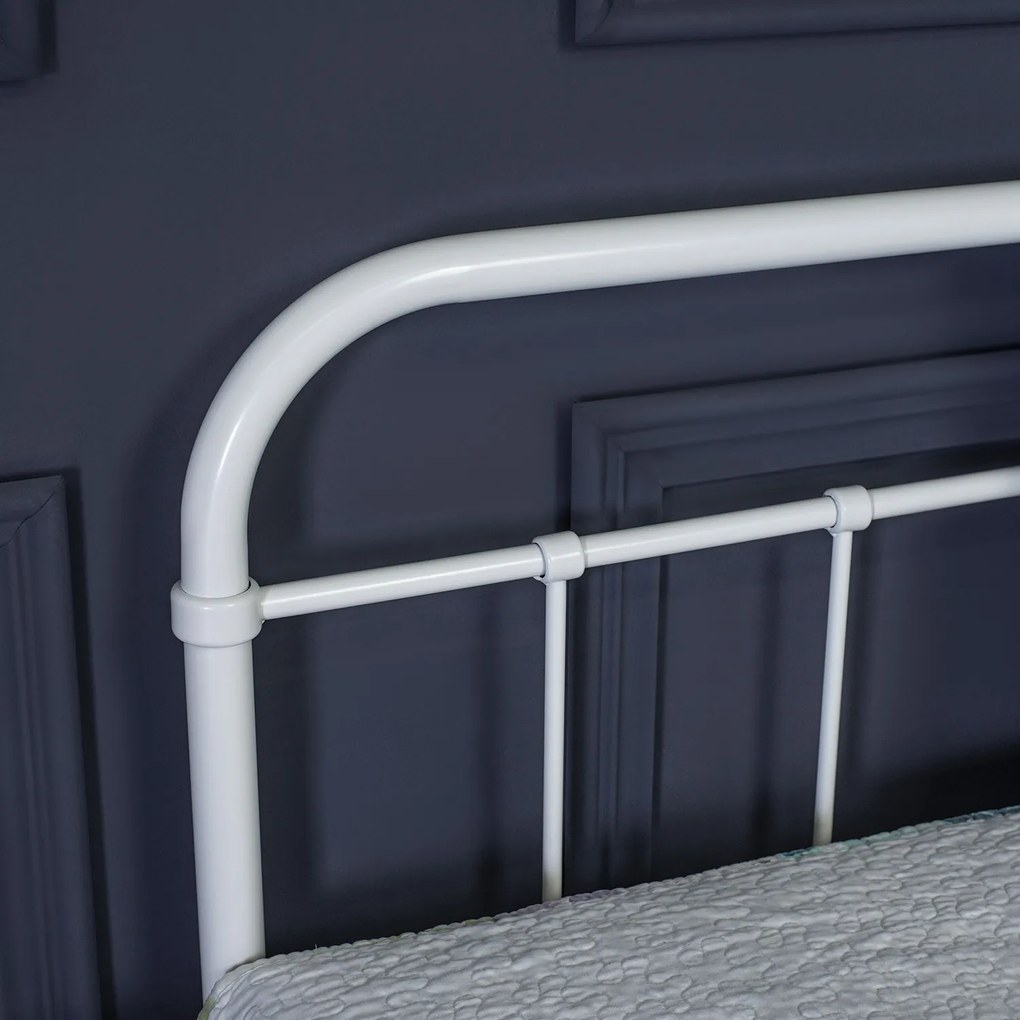 Kovová manželská posteľ Pablo 120x200 biela