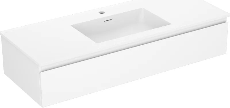 Mexen Orio, kúpeľňová skrinka 120 cm s umývadlom Otis, 1 zásuvka, biela matná, 91A10-12023-1-BF01-W18M01