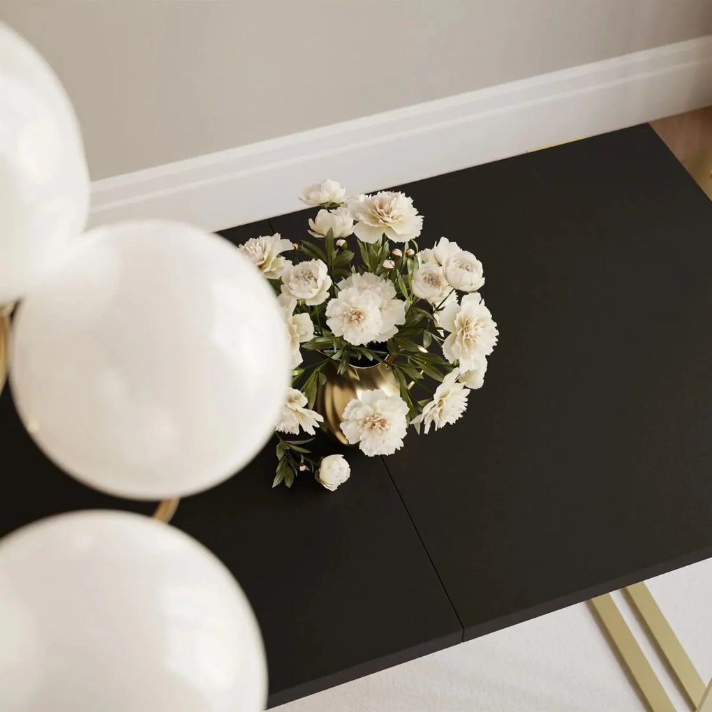 ROZKLADACÍ JEDÁLENSKÝ STÔL BENITO ČIERNY + ZLATÝ