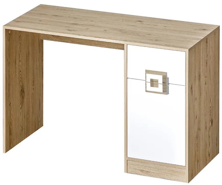 Písací stôl Íróasztal Nico 120 biela/svetly dub nr-10