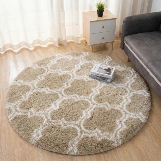 Protišmykový koberec DECOR béžový kruh