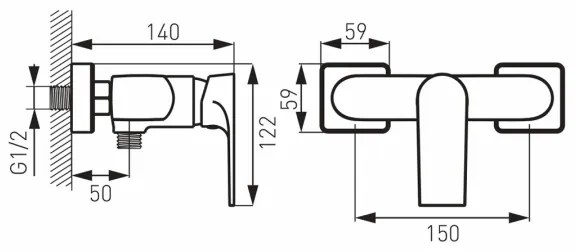 FERRO - Sprchová batéria ALGEO SQUARE lesklý chróm