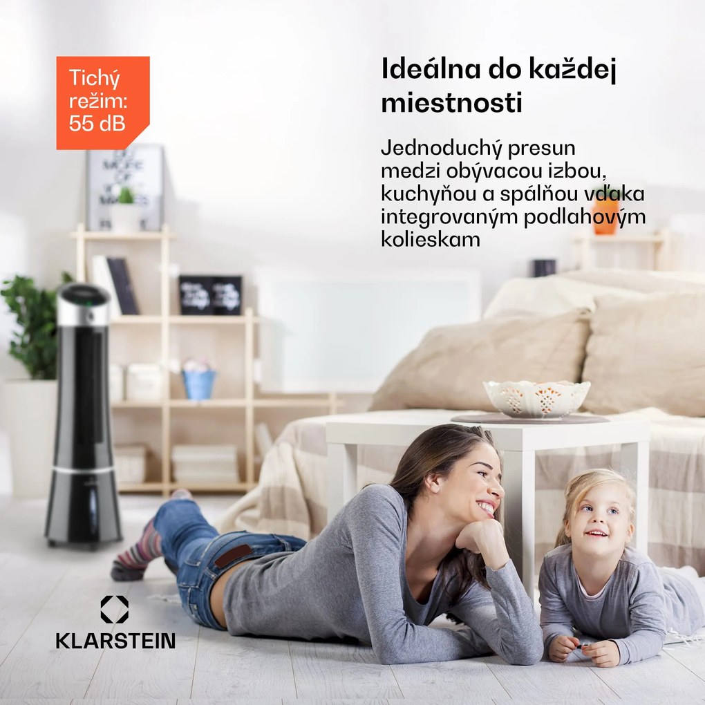 Klarstein Skyscraper Ice Smart, 4-v-1 ochladzovač vzduchu, ventilátor, 210m³/h, WiFi, diaľkové ovládanie