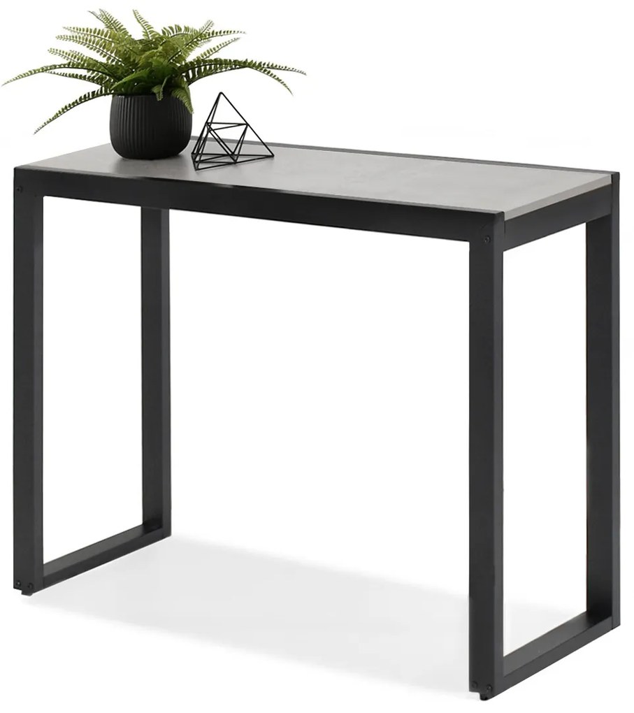 Konzolový stolík Ines (betón + čierna). Akcia -22%. Vlastná spoľahlivá doprava až k Vám domov. 1110808