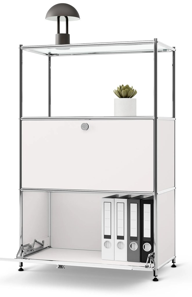 Kovová komoda »CN3« s 2 výklopnými priehradkami, biela