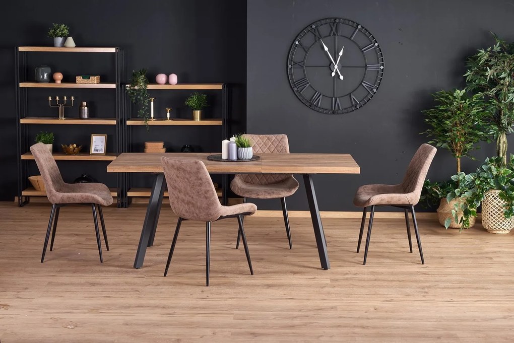 Skladací jedálenský stôl Berlin 160/220 cm orech/čierna