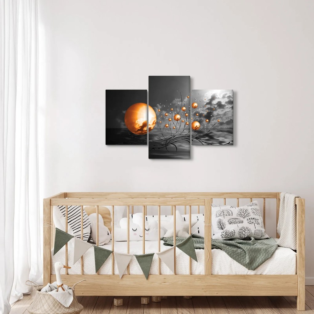 Obraz oranžových abstraktných gulí (90x60 cm)