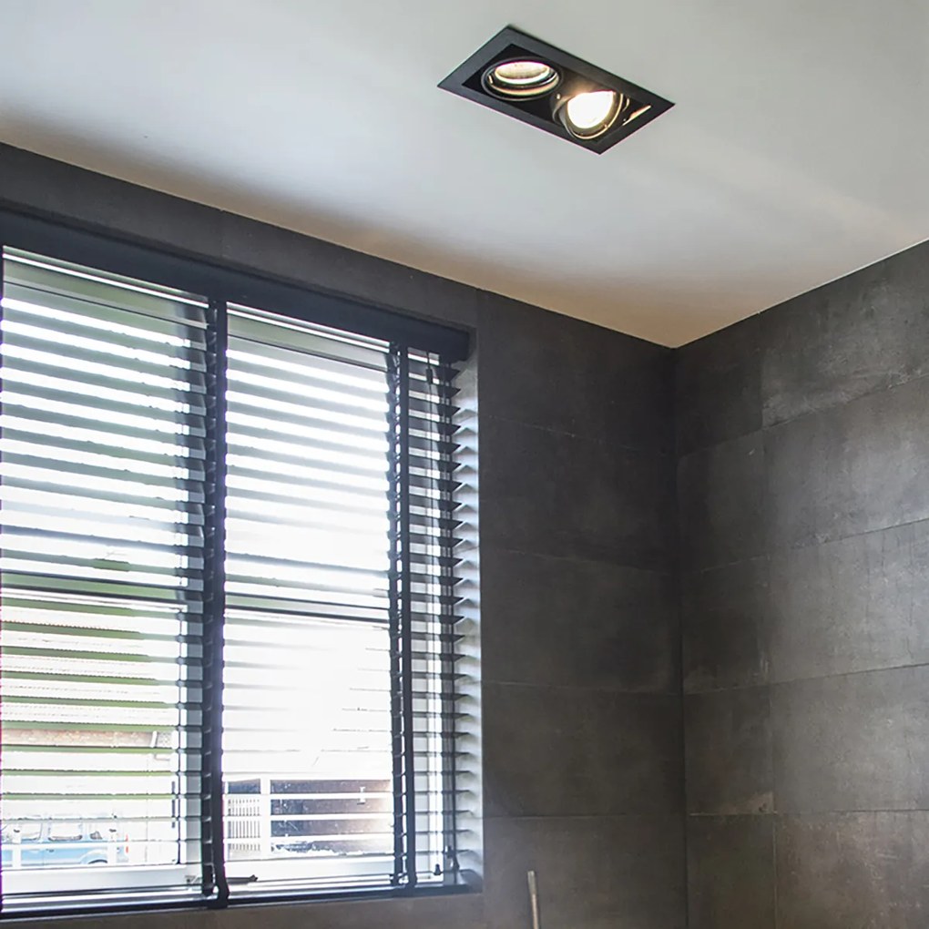 Sada 12 zapustených bodových svetiel čiernych AR111 nastaviteľných 2-svetlo - Oneon