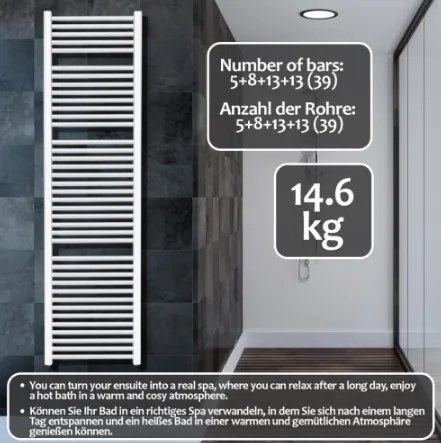 Aquamarin vertikálny kúpeľňový radiátor JG80515
