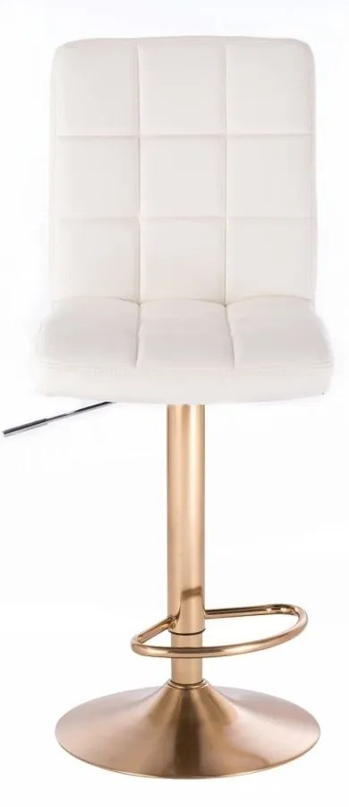 LuxuryForm DESIGN Barová stolička TOLEDO na zlatom tanieri - biela