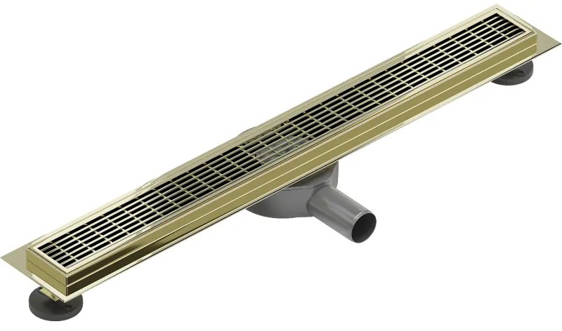 Mexen Flat 360°, nerezový sprchový žľab vzor M33 70 cm, zlatá lesklá, 1533070-40