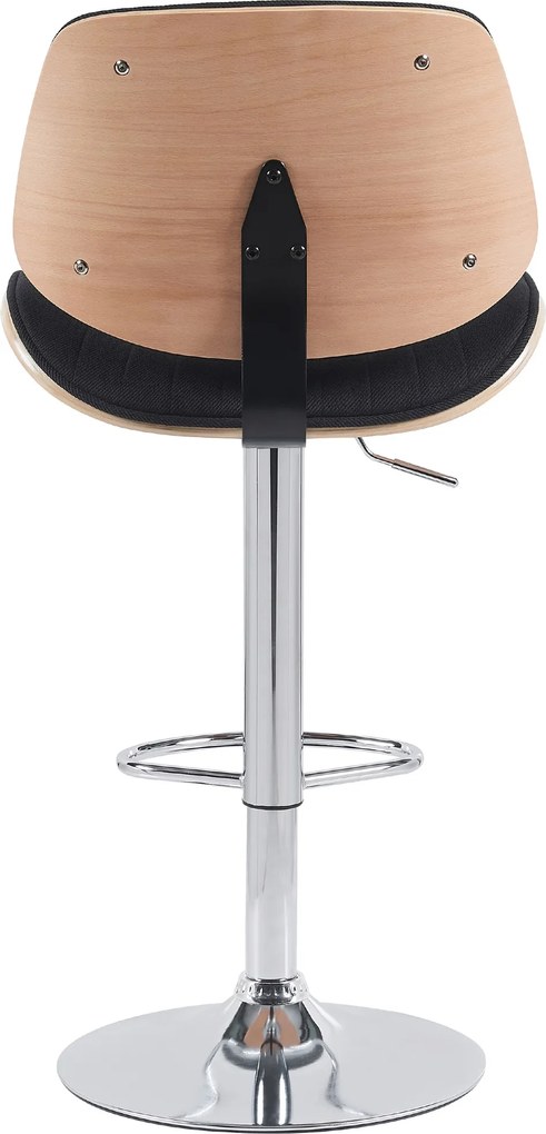 Barová stolička Clawson - látka, chróm rám - natura/čierna