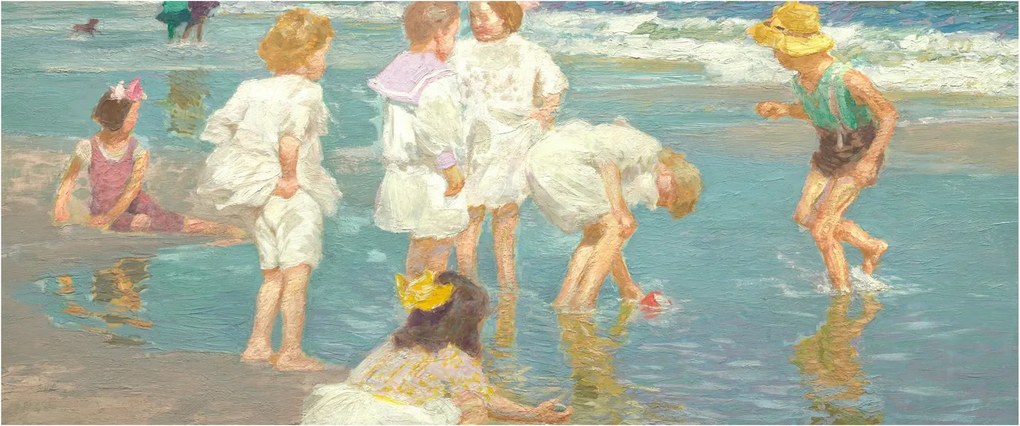 Obraz - Edward Henry Potthast, A Holiday, reprodukcia (120x50 cm)
