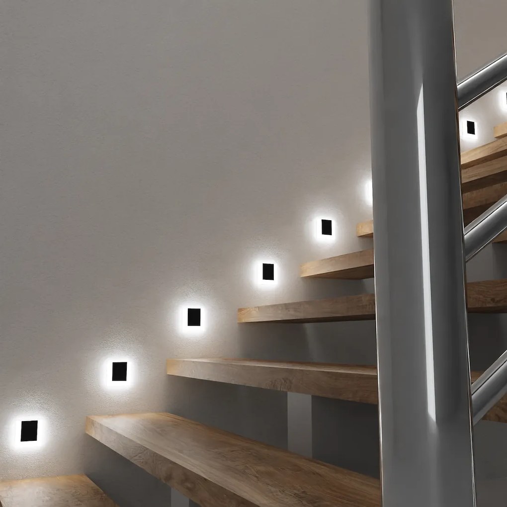 Schodiskové LED svietidlo Capri, 1x LED 0,6w, 4000k, b