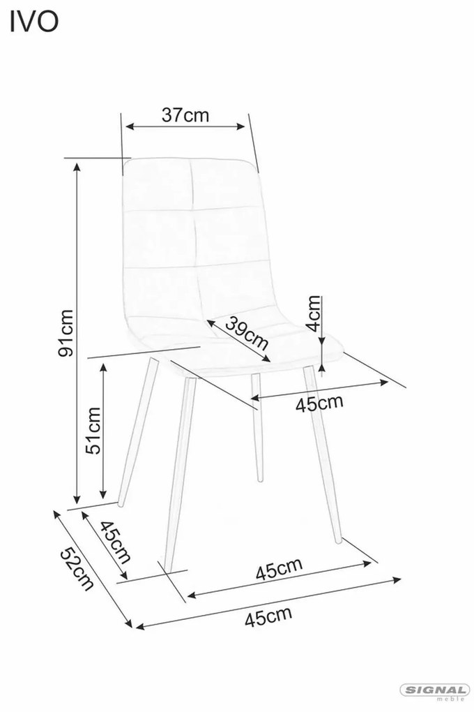 Sametová jídelní židle Ivo šedá