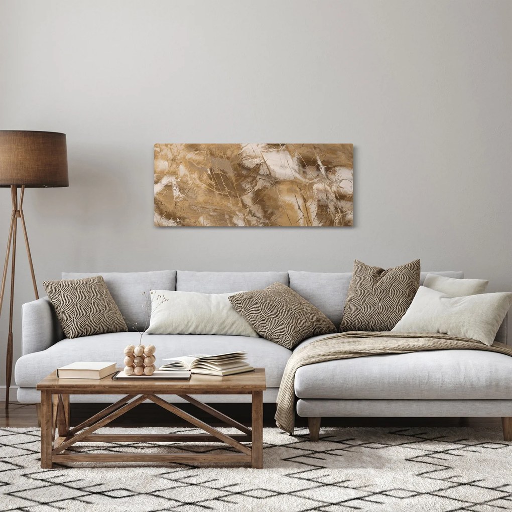 Obraz - Hnedá abstrakcia (120x50 cm)