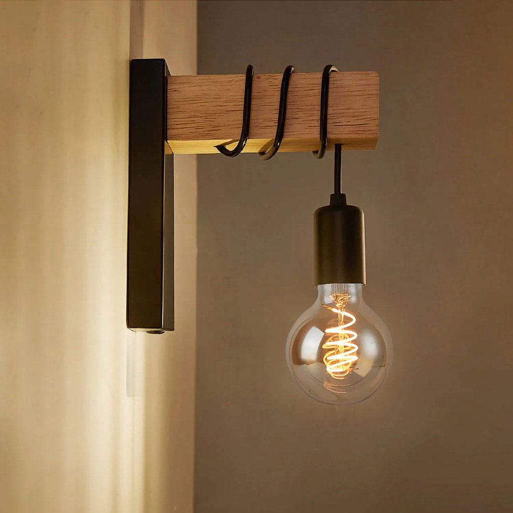 Toolight Toolight, nástenná lampa 1xE27 APP972-1W LINE, čierna-hnedá, OSW-03241