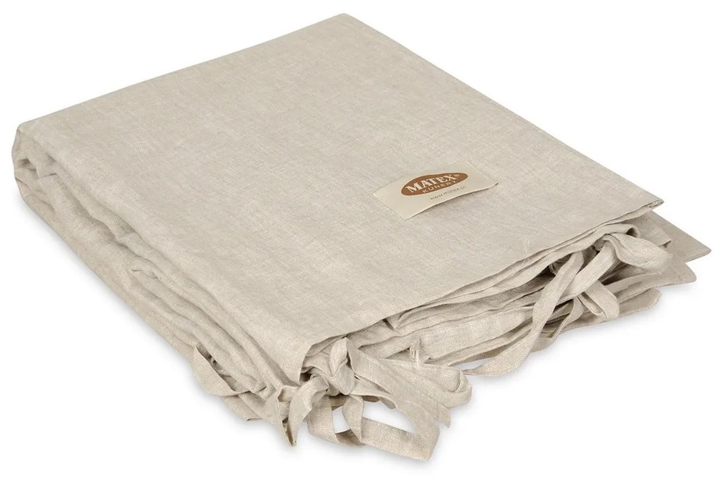 Obliečky zo zmesi bavlny a ľanu svetlá béžová, 160 x 200 cm, 2 ks 70 x 80 cm