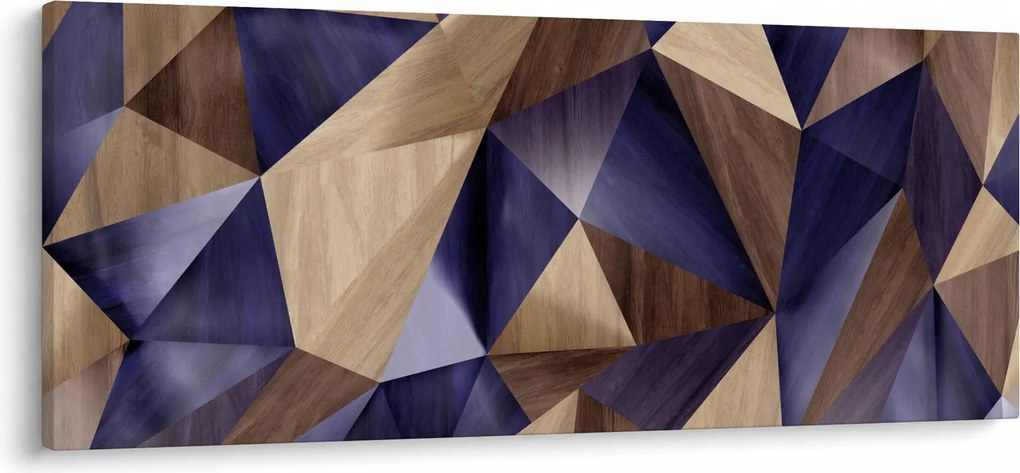 Obraz - 3D drevené trojuholníky (120x50 cm)