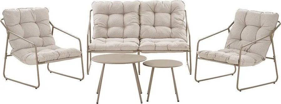 Béžová čalúnená záhradná lounge súprava pre 4 osoby Nilo – House Nordic