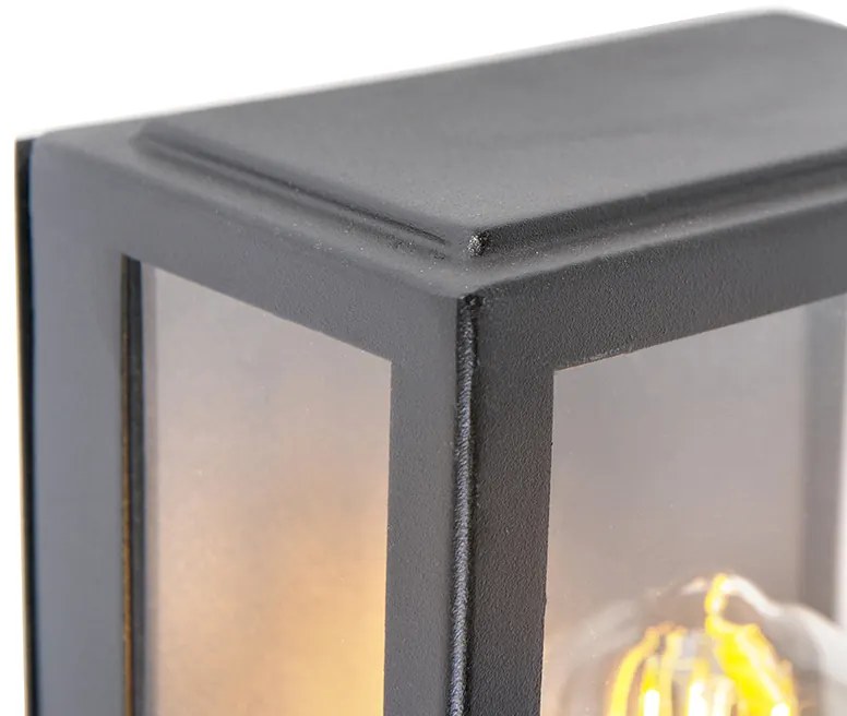 Vonkajšia nástenná lampa čierna s čidlom súmraku - Rotterdam