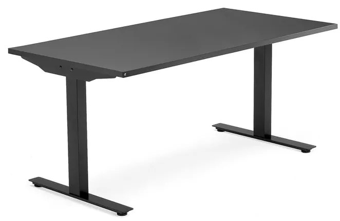 Kancelársky pracovný stôl MODULUS, T-rám, 1600x800 mm, čierna/čierna