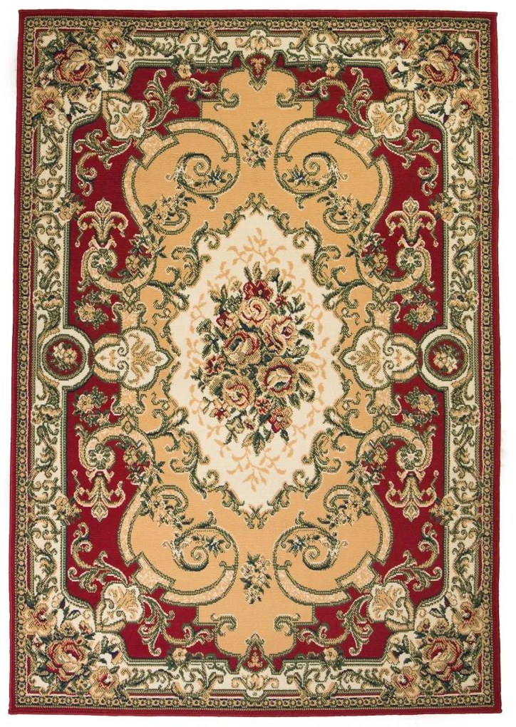vidaXL Orientálny koberec, perzský dizajn 80x150 cm, červený/béžový