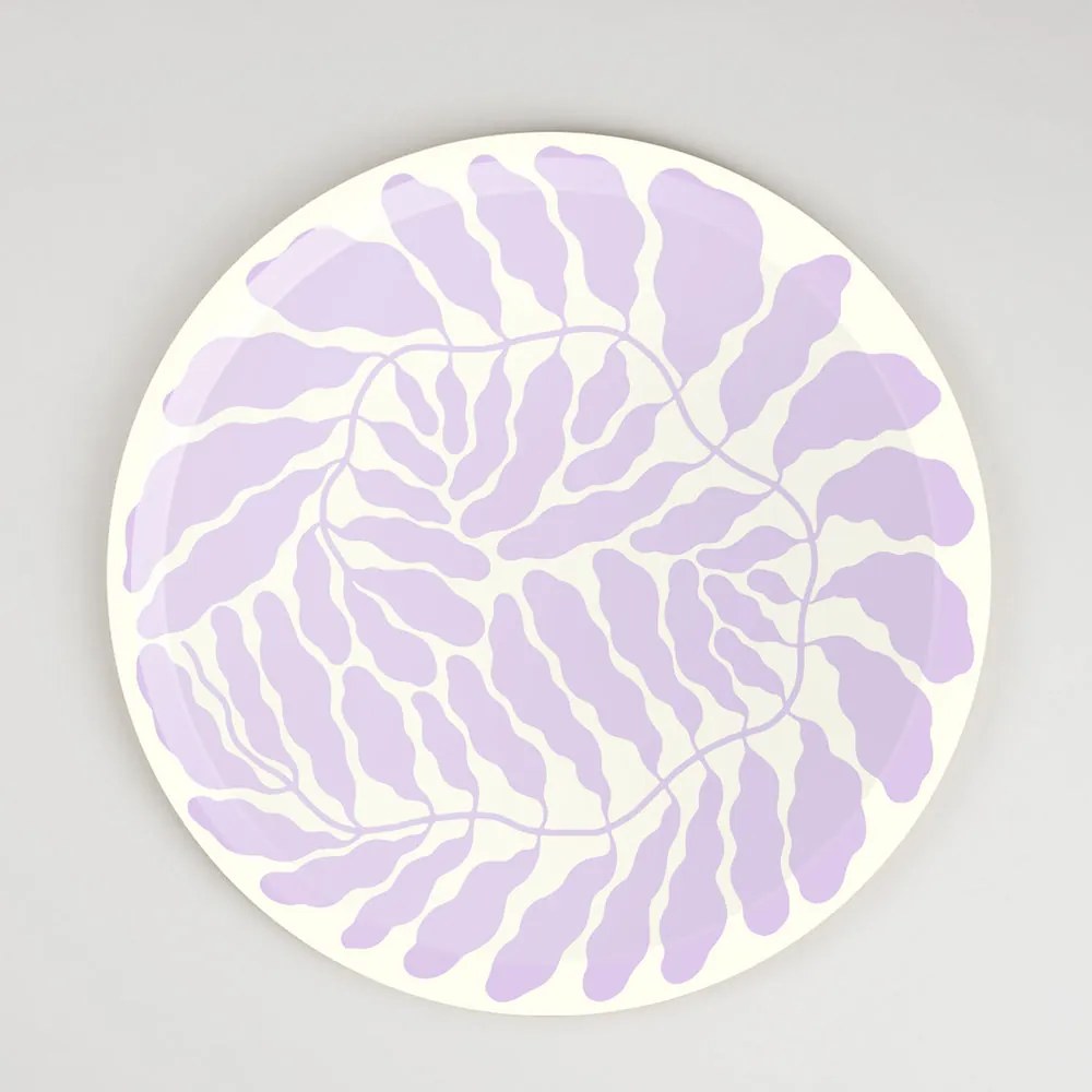 Wrap Ilustrovaná tácka drevená Art Trays by Linnéa Andersson okrúhla fialová