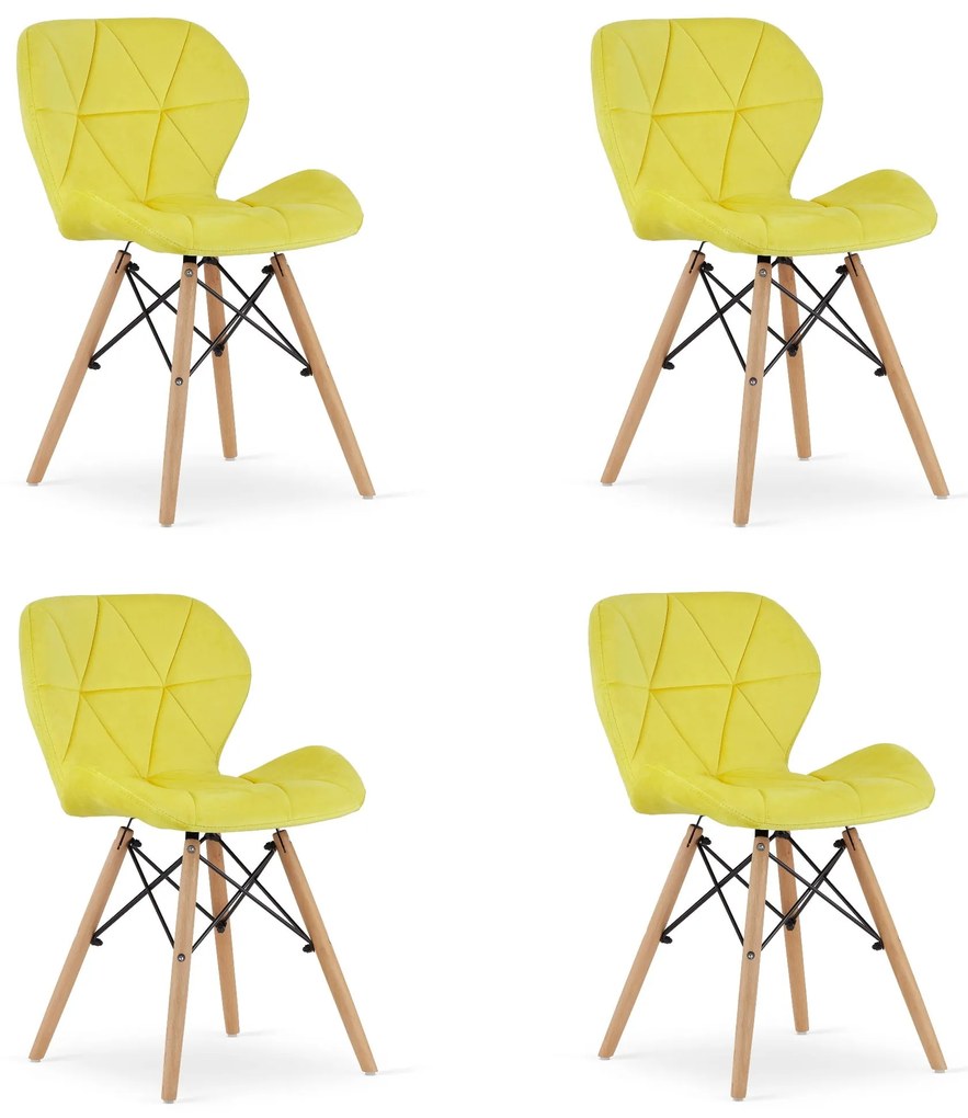 Zamatové kreslo LAGO - žlté x 4 9401 71 00 00