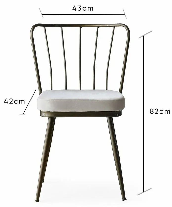 Súprava jedálenských stoličiek Yildiz Cream and Brown, 4 ks, 4 ks