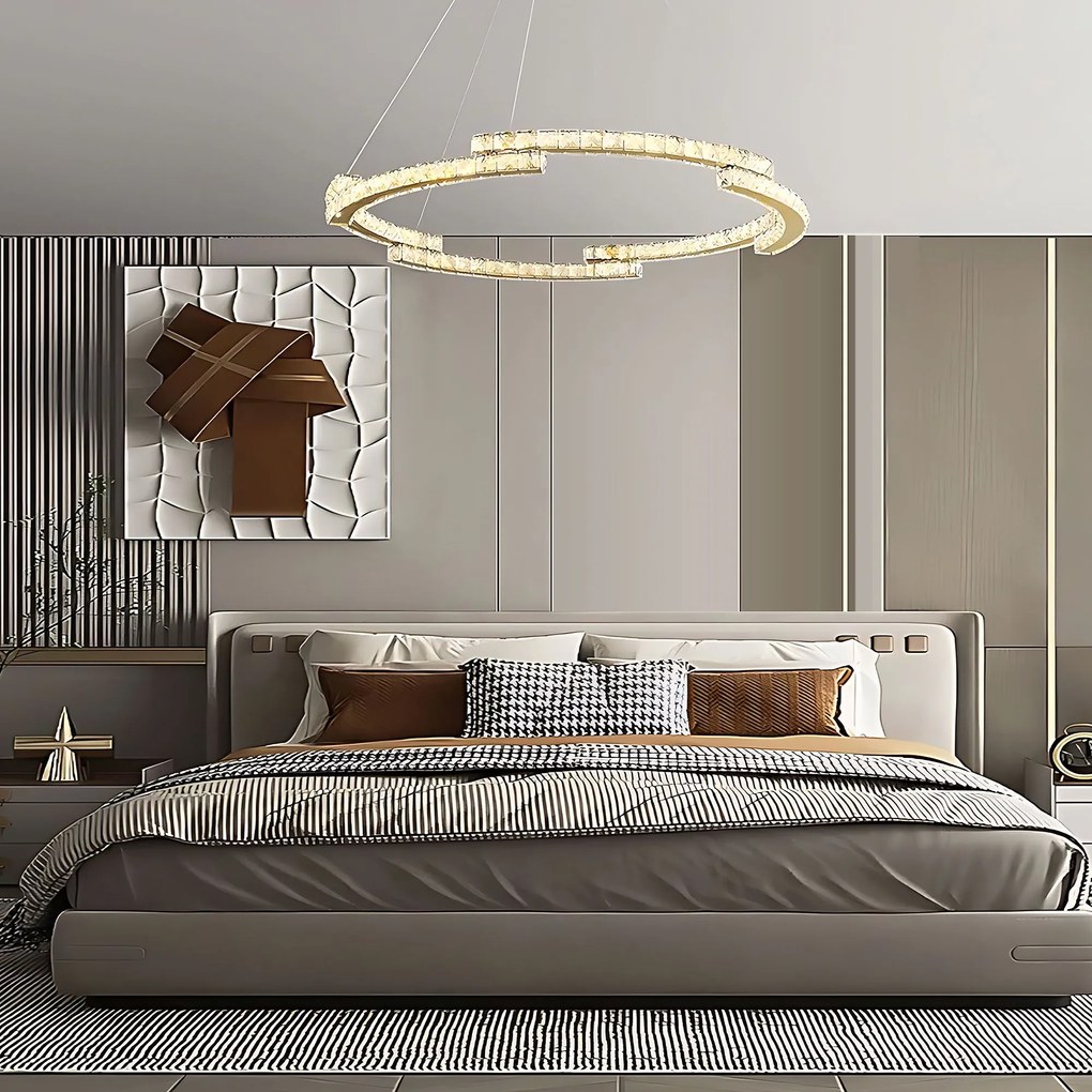 Toolight Toolight, LED závesné osvetlenie 60cm, 45W, 4000K, 2500lm, APP1771-CP, zlatá, OSW-04349