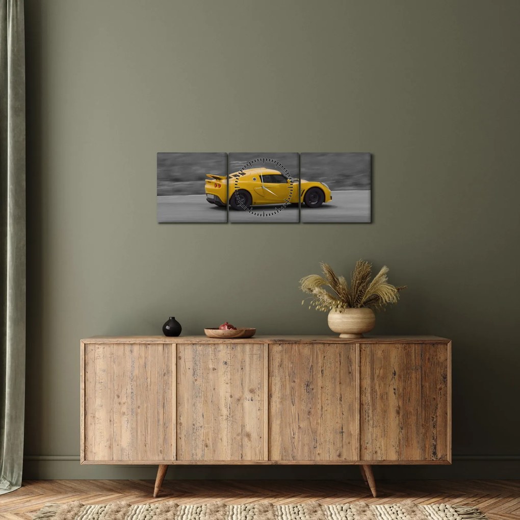 Obraz - Rýchle auto (s hodinami) (90x30 cm)