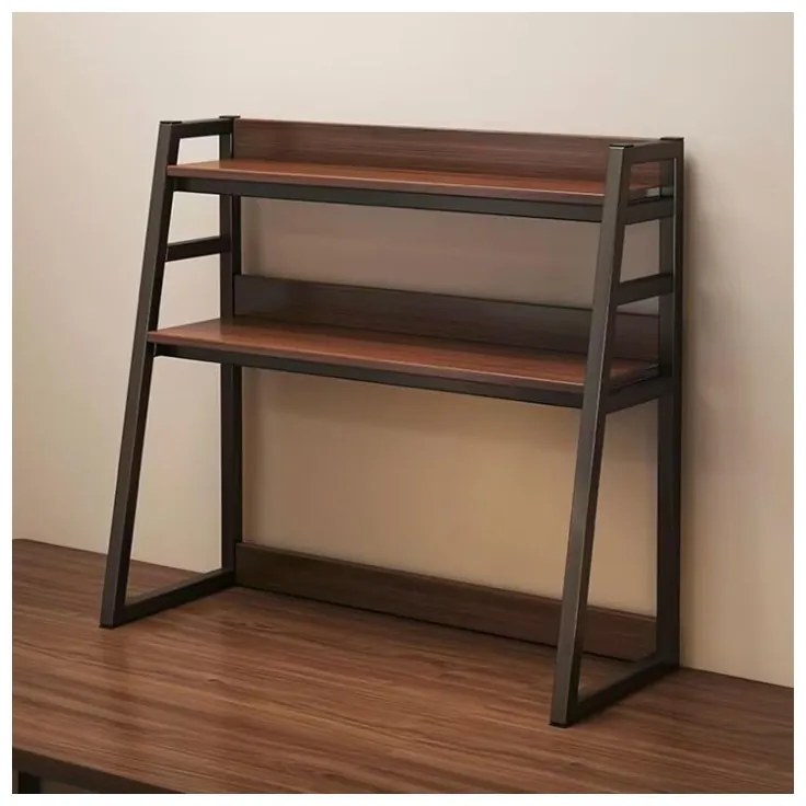 Multifunkčná 3-poschodová polica VERTEX čierna/orech