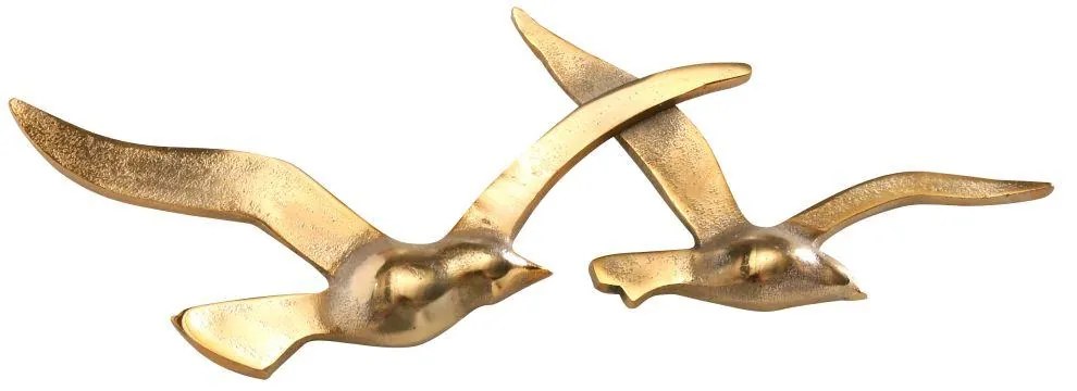 Hliníková dekorácia na stenu Gold Birds 13x35 cm + 12x40 cm
