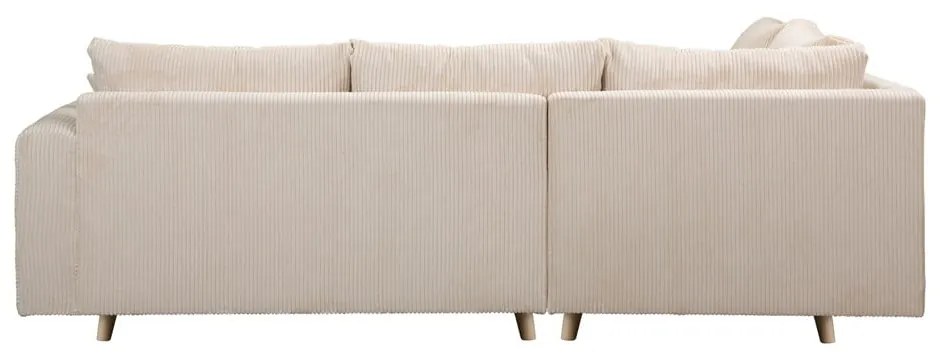 Krémovobiela menčestrová rohová pohovka (ľavý roh) Ariella – Ropez