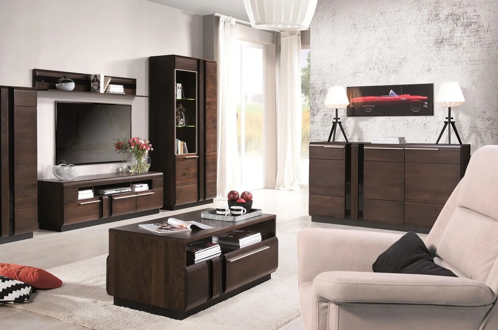 Komoda Porti 45 160 cm z masívu dub čokoládový