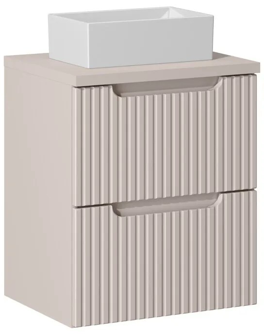 Závesná skrinka Nova Cashmere Gaja II s doskou a umývadlom kašmírová