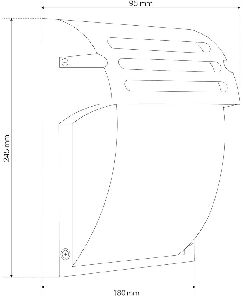 Toolight Toolight, nástenné svietidlo 24,5x18 cm, 1xE27, RSL013-1W, čierna, OSW-10246