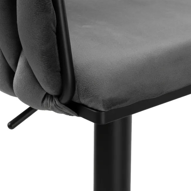 Barová stolička COFTON zamatová, grafitová / čierna