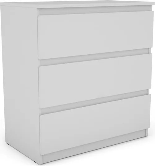 Zásuvková komoda Carlos 753S, biela, výška 80 cm