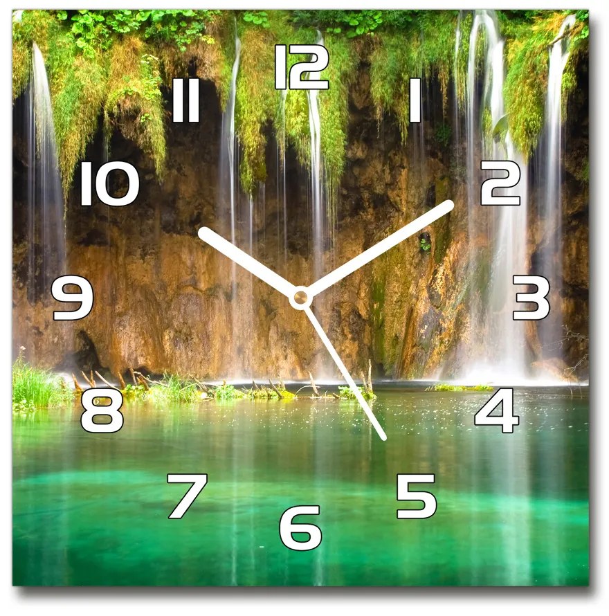 Sklenené hodiny štvorec Plitvické jazerá pl_zsk_30x30_f_47053009