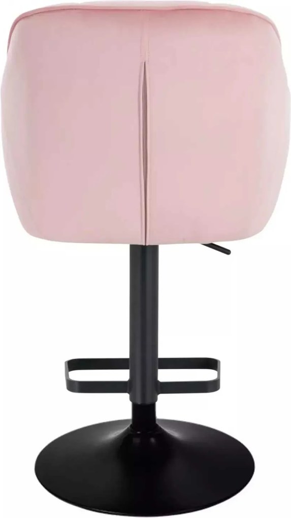 LuxuryForm DESIGN Barová stolička AVOLA VELUR na čiernom tanieri - svetlo ružová