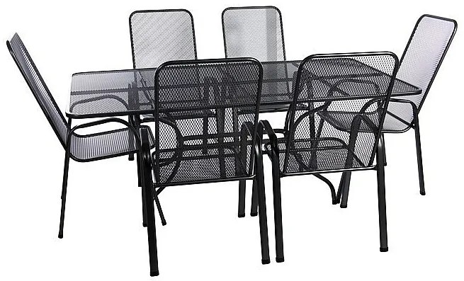 Deokork Záhradná kovová zostava SANDRA 1+6 stůl 160x95 cm (CT311)