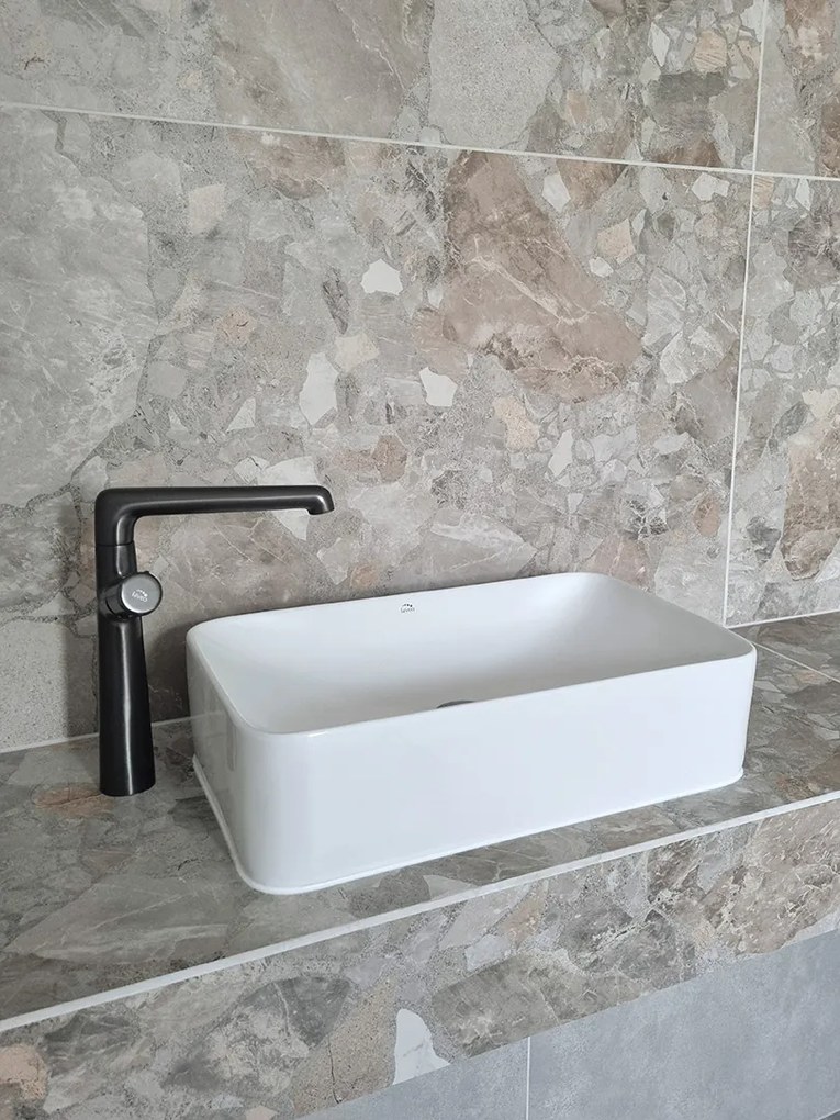 Laveo Kvadrato, umývadlo na dosku 485x295x125 mm, biela lesklá, LAV-VUK_6249