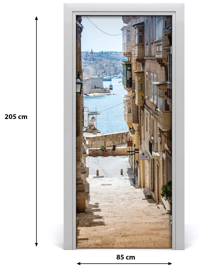 Fototapeta samolepiace dvere Malta uličky 85x205 cm