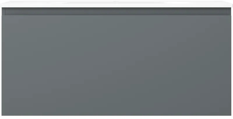 Mexen Orio, kúpeľňová skrinka 100 cm s umývadlom Vela, 1 zásuvka, grafitová matná/biela matná, 91A10-10047-1-BF66-W23M01