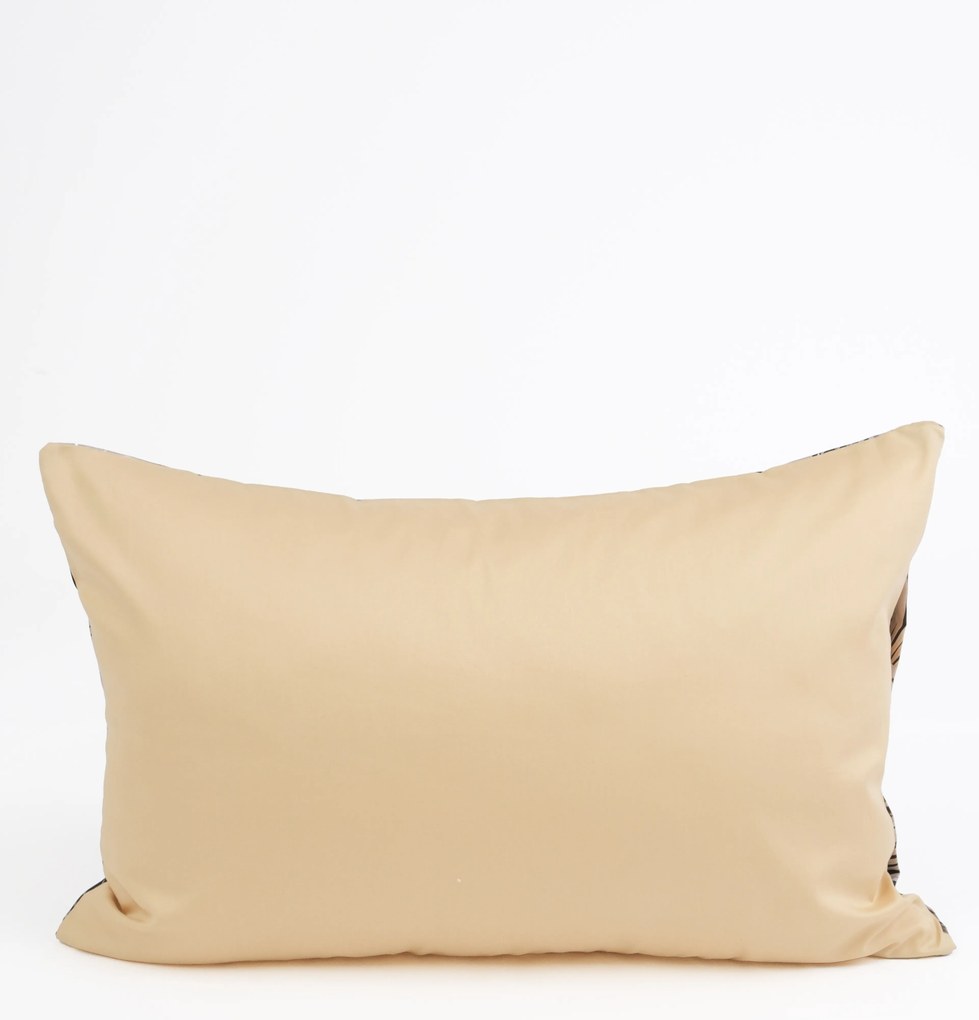 Saténová obliečka na vankúš 50 x 70 cm - Taisa čierno/zlatá